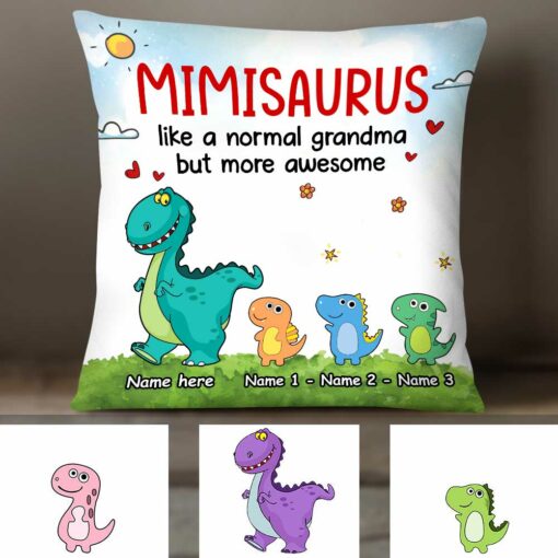 Personalized Grandma Mimi Dinosaur Pillow