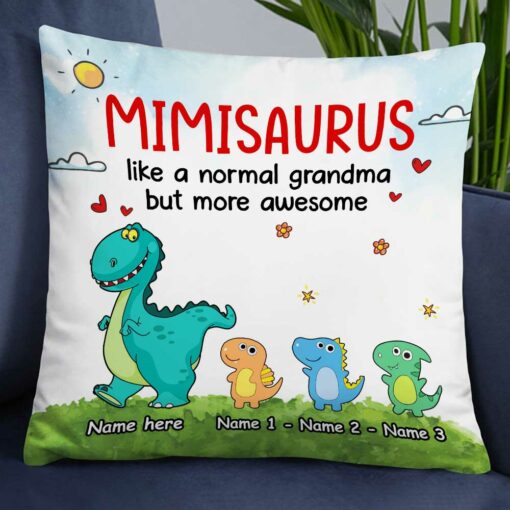 Personalized Grandma Mimi Dinosaur Pillow