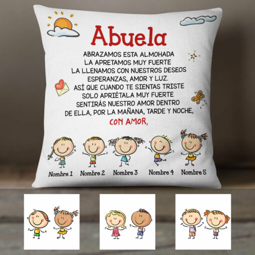 Personalized Grandma Mom Abuela Spanish Pillow