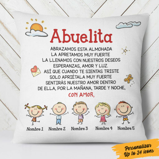 Personalized Grandma Mom Abuela Spanish Pillow