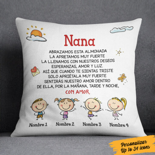 Personalized Grandma Mom Abuela Spanish Pillow