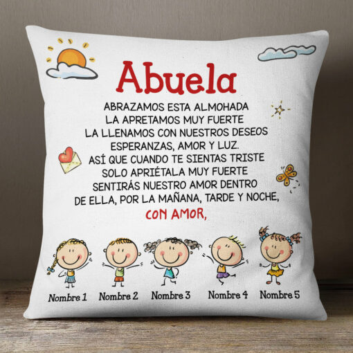 Personalized Grandma Mom Abuela Spanish Pillow