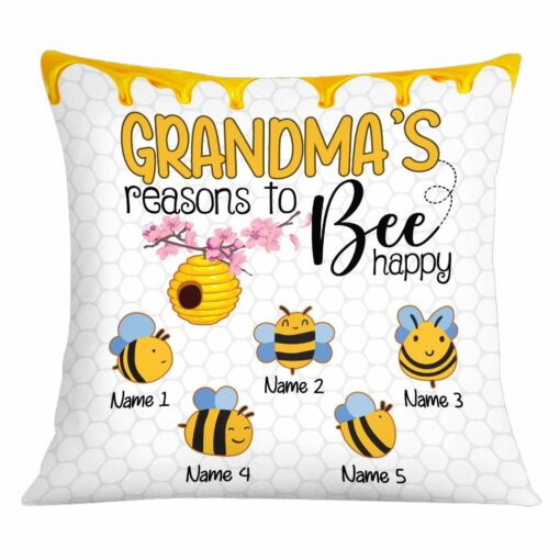 Personalized Grandma Mom Bee Pillow