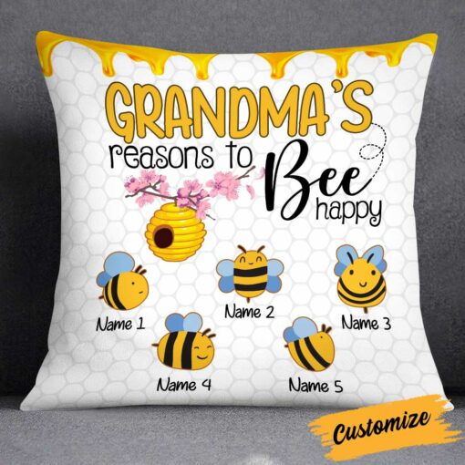 Personalized Grandma Mom Bee Pillow