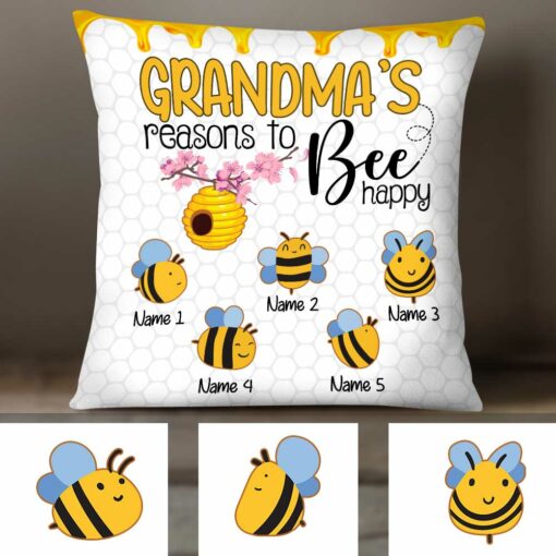 Personalized Grandma Mom Bee Pillow