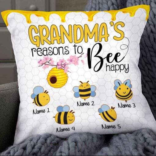 Personalized Grandma Mom Bee Pillow