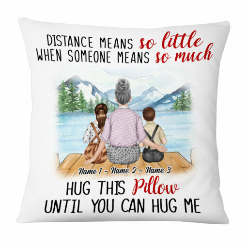 Personalized Grandma Mom Granddaughter Grandson Pillow