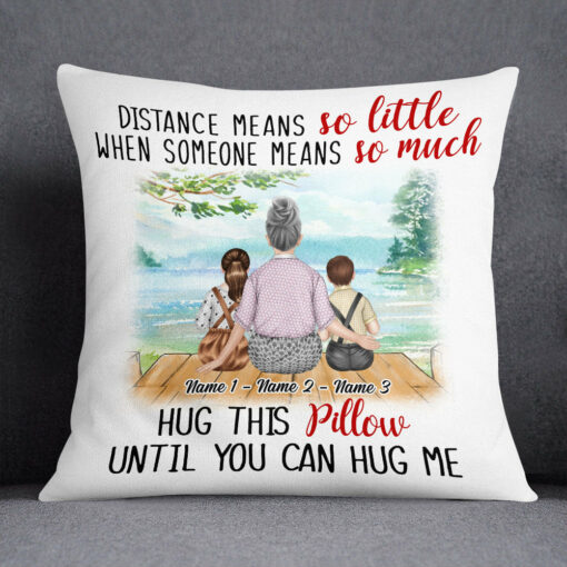 Personalized Grandma Mom Granddaughter Grandson Pillow