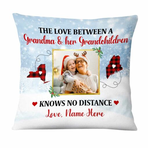 Personalized Grandma Mom Granddaughter Photo Long Distance Pillow