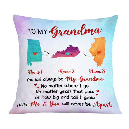 Personalized Grandma Mom Long Distance Pillow