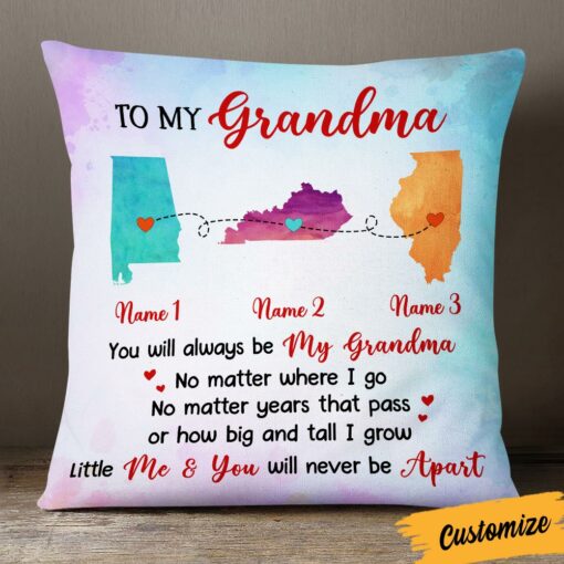 Personalized Grandma Mom Long Distance Pillow