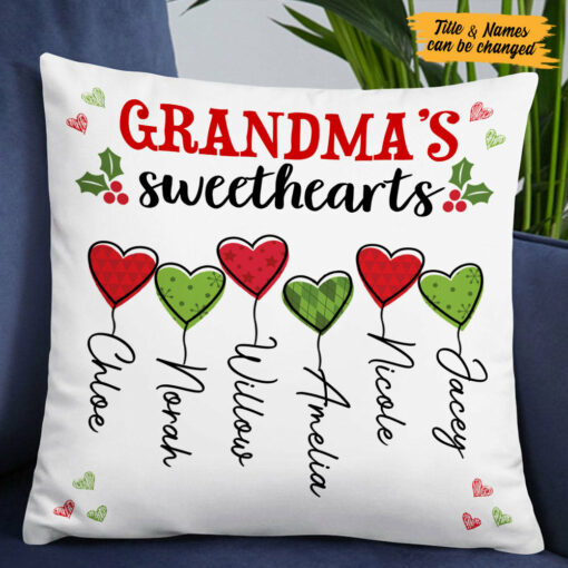 Personalized Grandma Mom Sweethearts Pillow