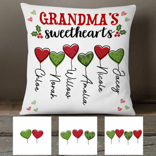 Personalized Grandma Mom Sweethearts Pillow