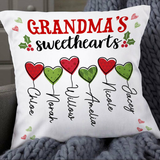 Personalized Grandma Mom Sweethearts Pillow