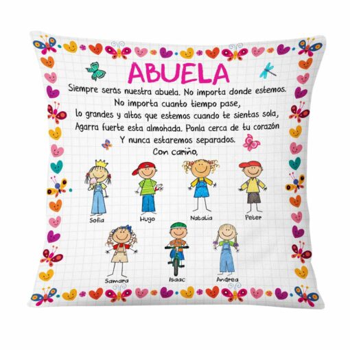 Personalized Grandma Spanish Abuela Grandkids Pillow