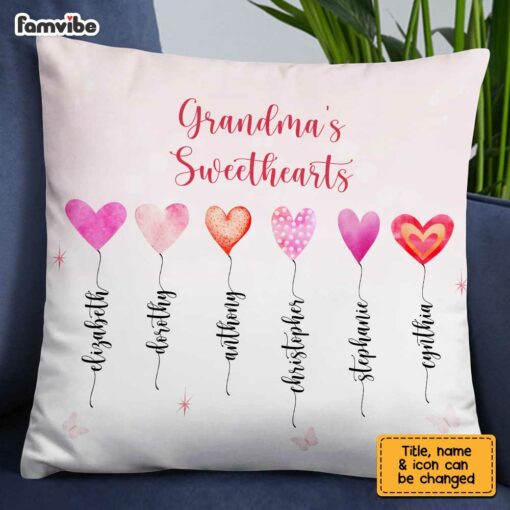 Personalized Grandma’ Sweethearts Pillow