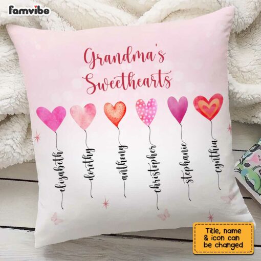 Personalized Grandma’ Sweethearts Pillow