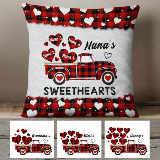 Personalized Grandma Sweethearts Truck Pillow