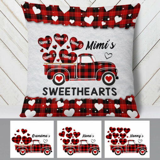 Personalized Grandma Sweethearts Truck Pillow