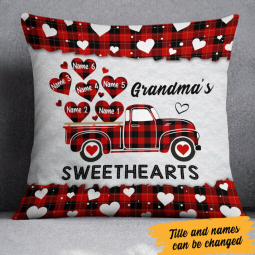 Personalized Grandma Sweethearts Truck Pillow