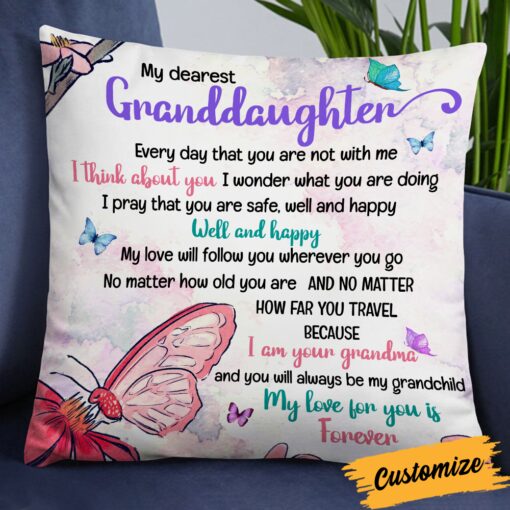 Personalized Grandma To My Granddaughter Pillow