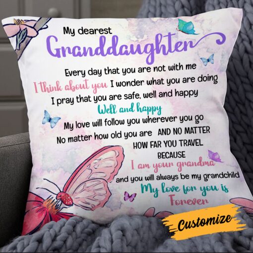 Personalized Grandma To My Granddaughter Pillow