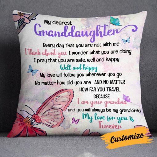 Personalized Grandma To My Granddaughter Pillow