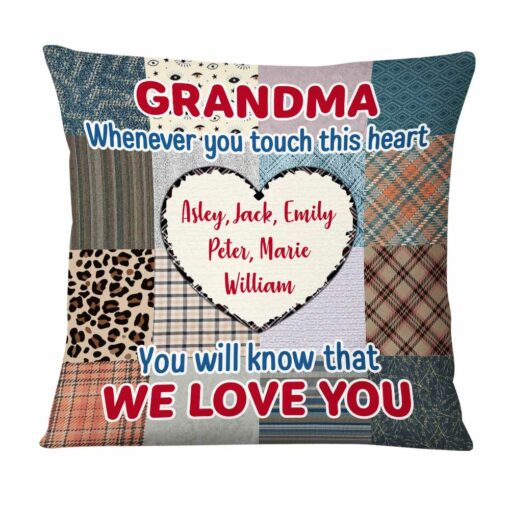 Personalized Grandma Touch This Heart Pillow