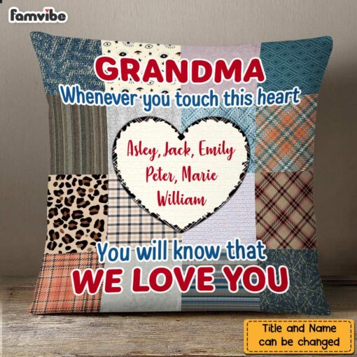 Personalized Grandma Touch This Heart Pillow