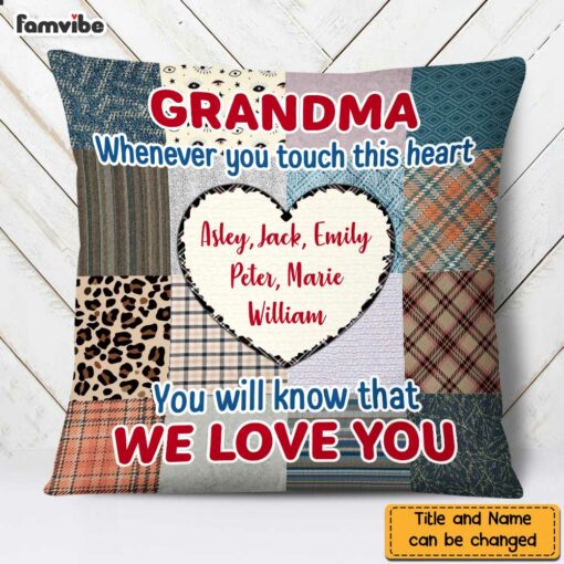 Personalized Grandma Touch This Heart Pillow