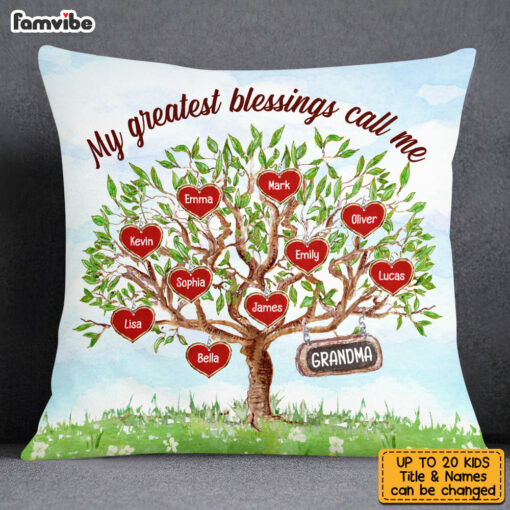 Personalized Grandma Tree Pillow