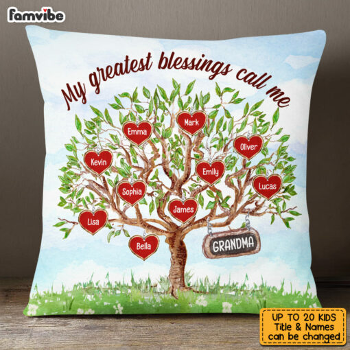 Personalized Grandma Tree Pillow