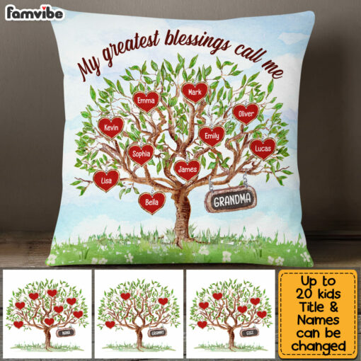 Personalized Grandma Tree Pillow