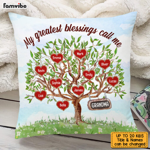 Personalized Grandma Tree Pillow