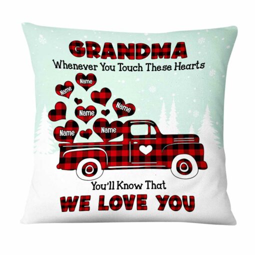 Personalized Grandma We Love You Grandkid Christmas Pillow