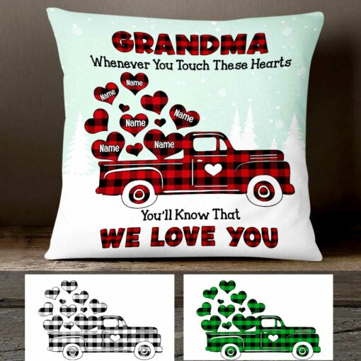 Personalized Grandma We Love You Grandkid Christmas Pillow