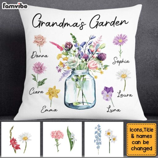 Personalized Grandma’s Garden Pillow