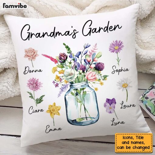 Personalized Grandma’s Garden Pillow