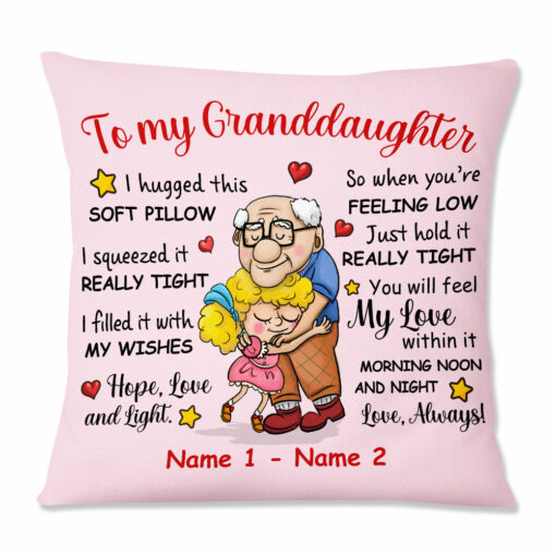 Personalized Grandpa Dad Granddaughter Daughter Pillow