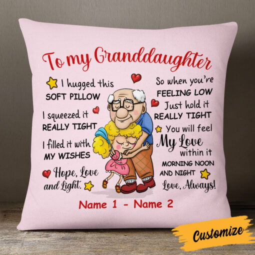 Personalized Grandpa Dad Granddaughter Daughter Pillow