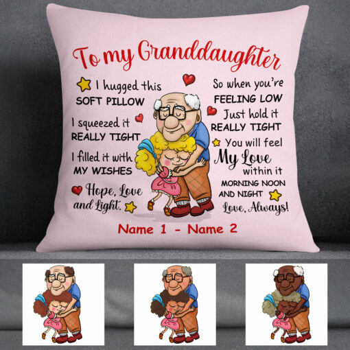 Personalized Grandpa Dad Granddaughter Daughter Pillow