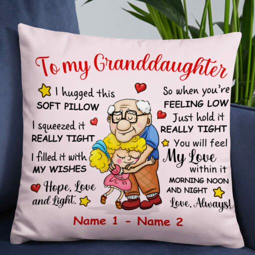 Personalized Grandpa Dad Granddaughter Daughter Pillow