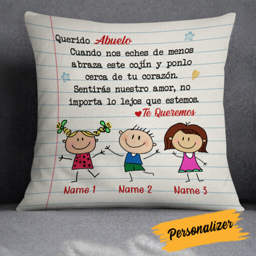 Personalized Grandpa Spanish Abuelo Pillow