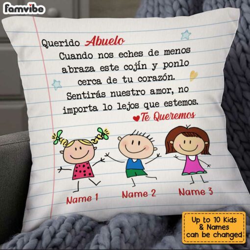 Personalized Grandpa Spanish Abuelo Pillow