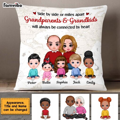 Personalized Grandparents & Grandkids Always Be Collected By Heart Pillow