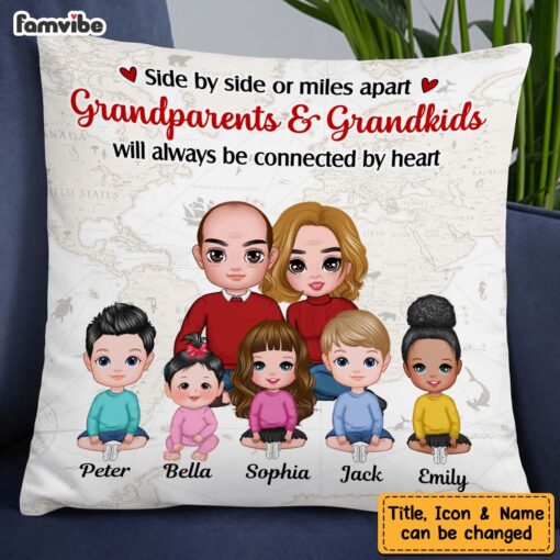 Personalized Grandparents & Grandkids Always Be Collected By Heart Pillow