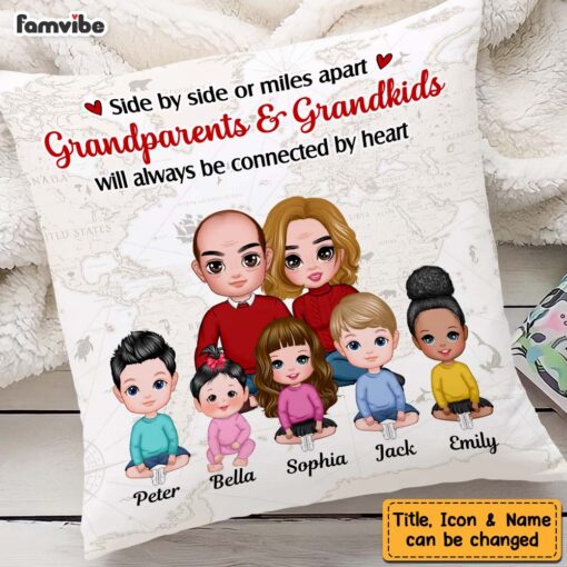 Personalized Grandparents & Grandkids Always Be Collected By Heart Pillow