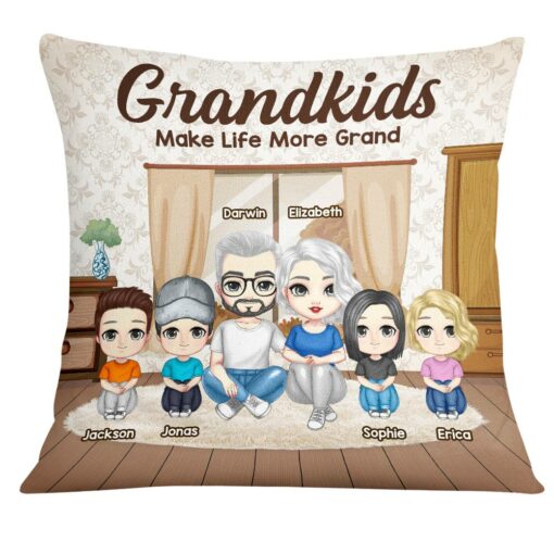 Personalized Grandparents Grandkids Life More Grand Pillow