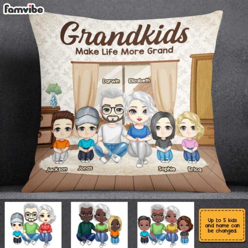 Personalized Grandparents Grandkids Life More Grand Pillow