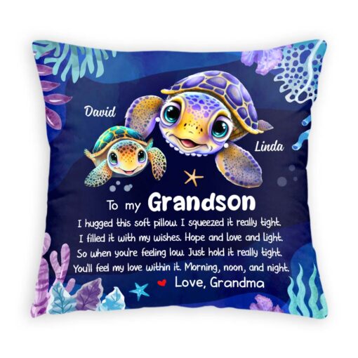 Personalized Grandson Gift I Hugged This Soft Pillow